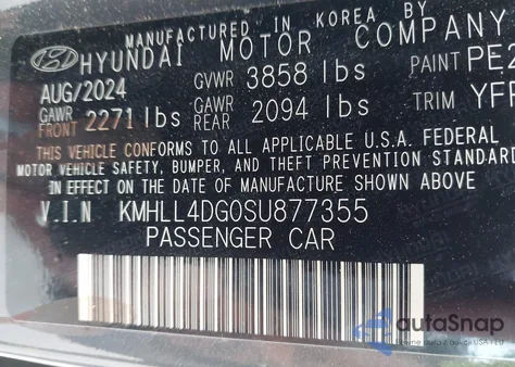 2025 Hyundai Elantra Se из США, поврежденный, VIN KMHLL4DG0SU877355